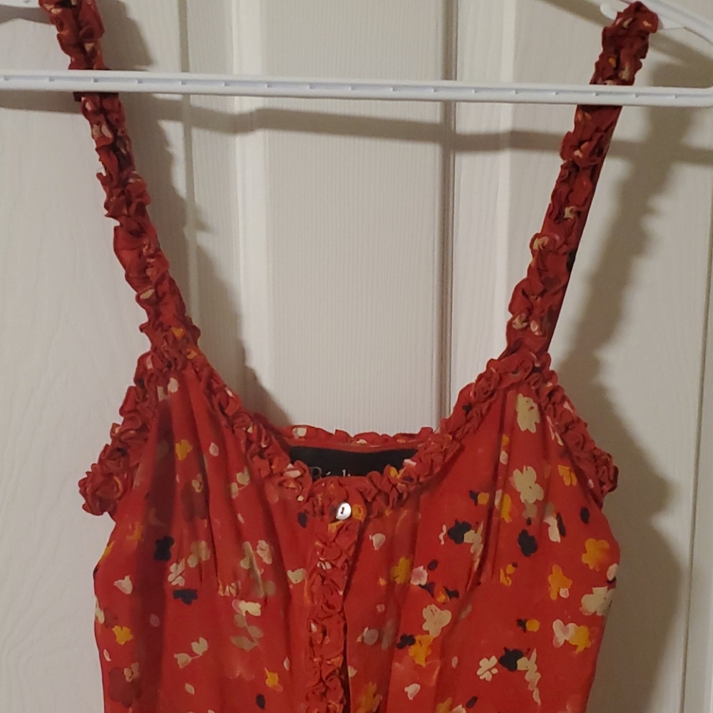 Realisation Par Red Ruched Ruffled Sundress